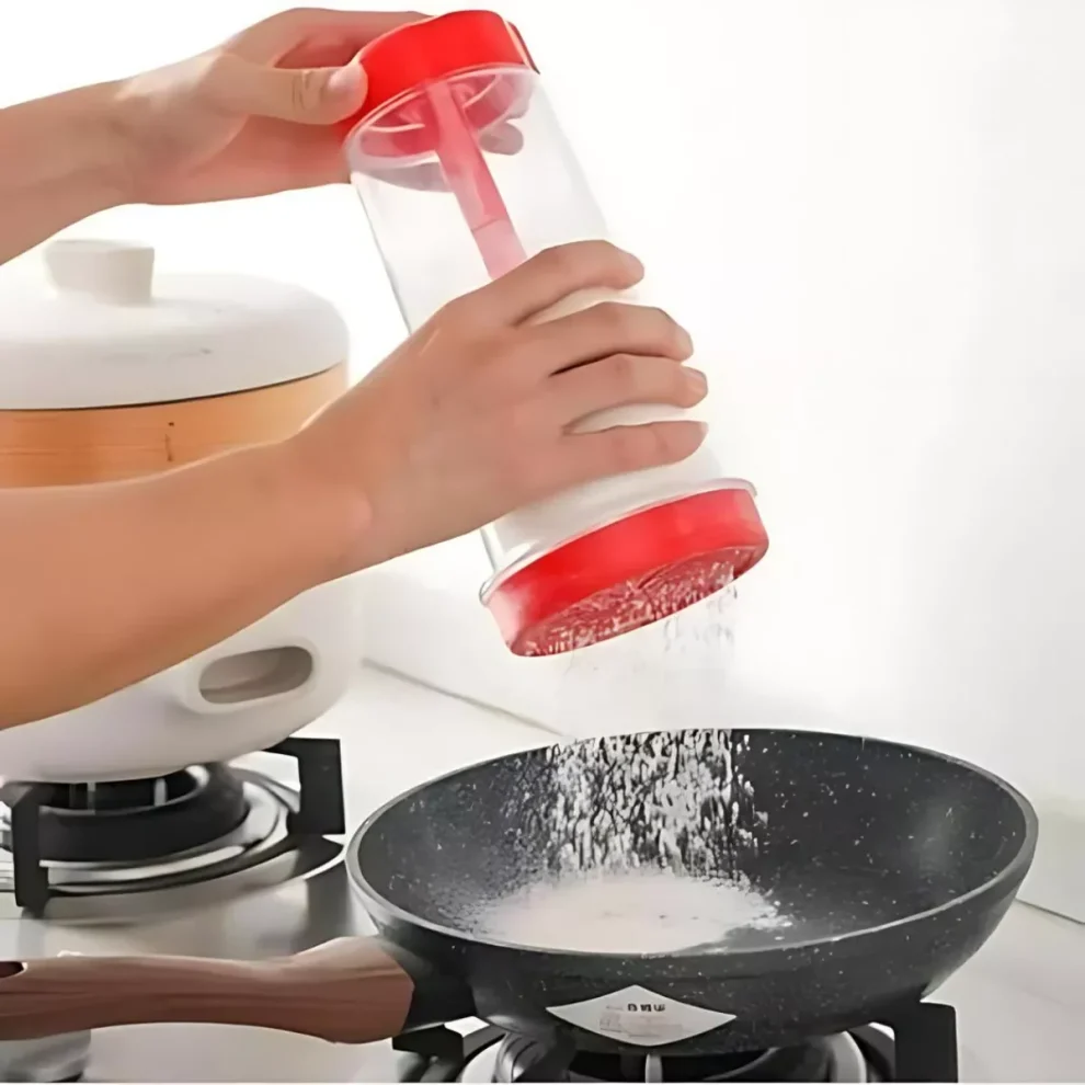 Peneira Polvilhador Manual Aço Inox para Farinha, Tapioca e Açúcar - Fino e Grosso