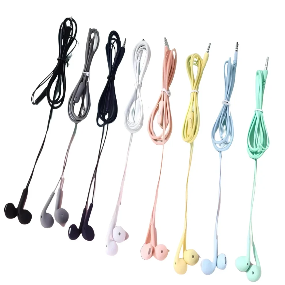 Fone de Ouvido com Fio Estilo Macaron (Colorido e Sortido) - Qualidade de Som e Chamadas