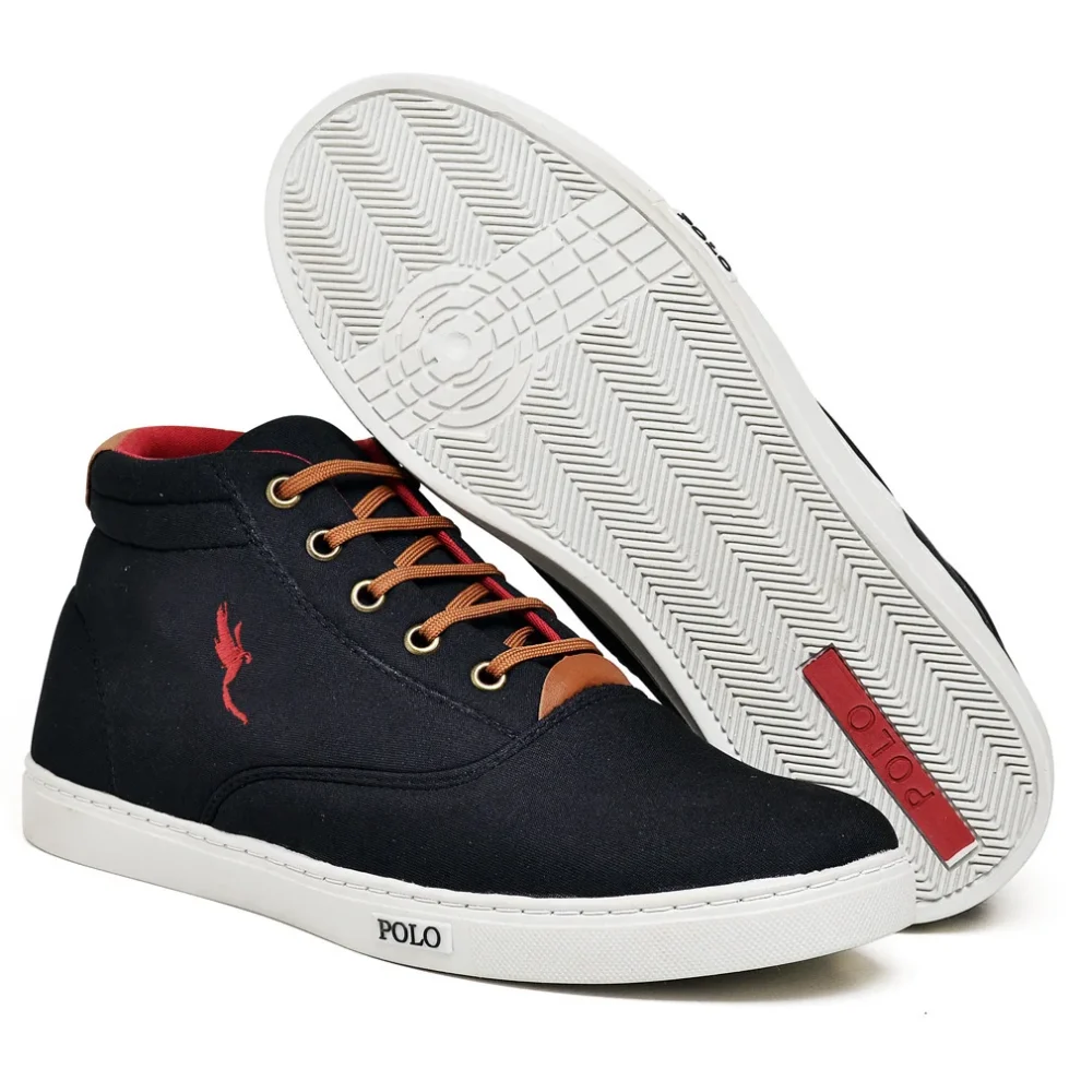 Tênis Masculino Casual Preto Polo Blu Super Leve Cano do 37 ao 46
